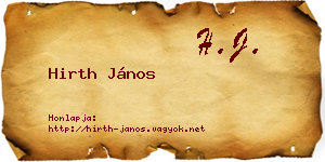 Hirth János névjegykártya